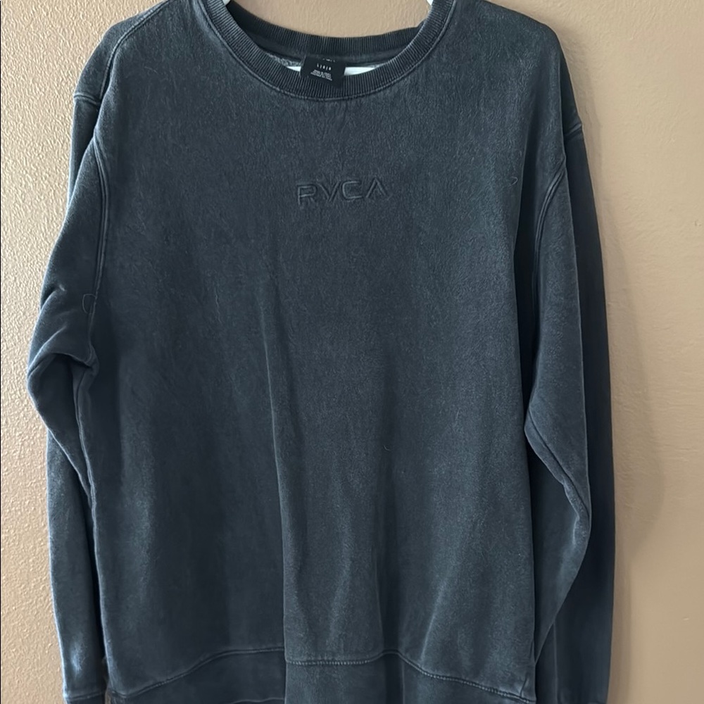 RVCA Men's Black Crewneck - Faded Black - Sz L EUC